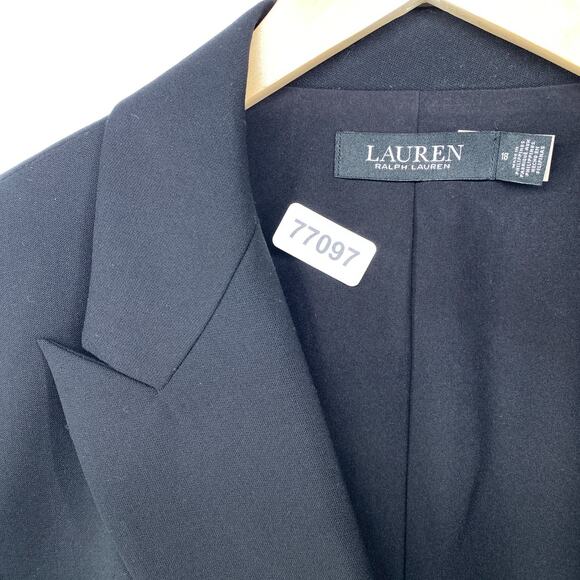 LAUREN RALPH LAUREN Blazer 18 Double Breasted Suit Coat Jacket Black - Picture 13 of 13